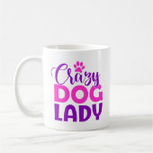 Crazy Dog Lady Funny Dog Lover コーヒーマグカップ (左)