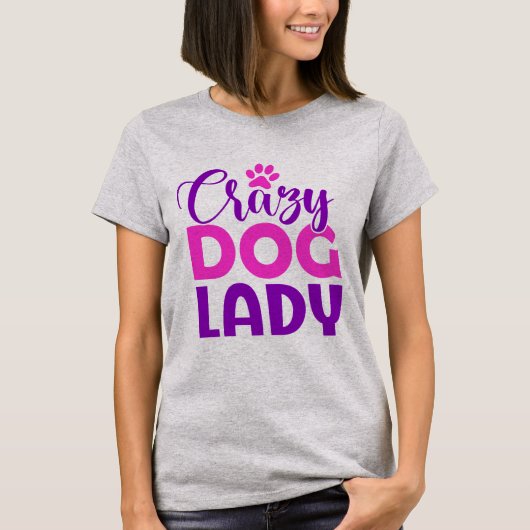 Crazy Dog Lady Funny Dog Lover Tシャツ (正面)
