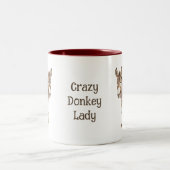 Crazy Donkey Lady ツートーンマグカップ (中央)