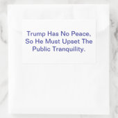 Crazy Dumb Trump Has No Peace Hankamer Artjunkhaus 長方形シール (バッグ)