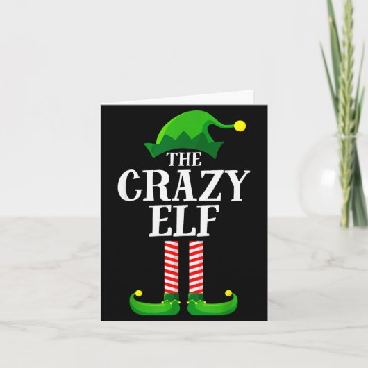 Crazy Elf Matching Family Group Christmas Party Py カード (正面)