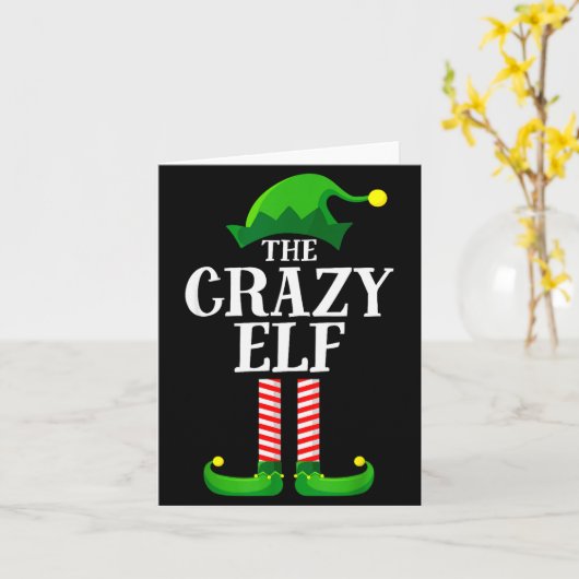 Crazy Elf Matching Family Group Christmas Party Py カード (黄色い花)