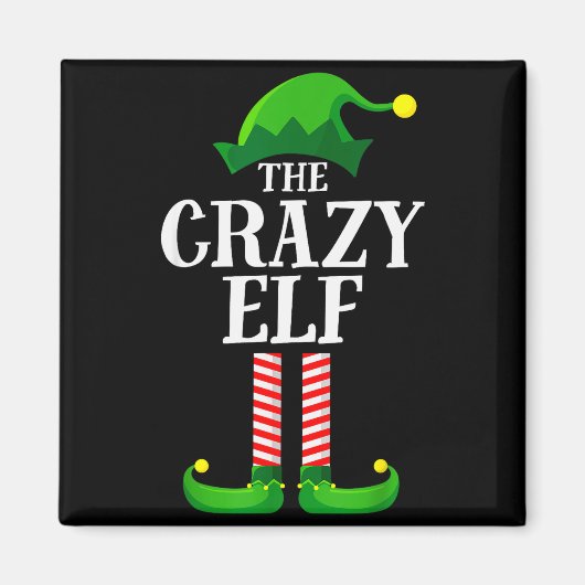 Crazy Elf Matching Family Group Christmas Party Py マグネット (正面)