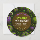 CRAZY EYEBALLS Halloween Birthday Party Invitation 招待状 (正面)