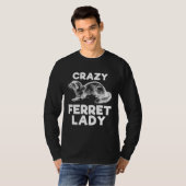 Crazy Ferret Lady Animal Kid Tシャツ (正面フル)