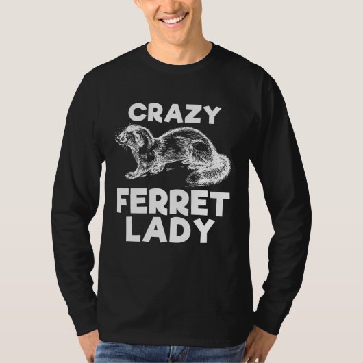 Crazy Ferret Lady Animal Kid Tシャツ (正面)