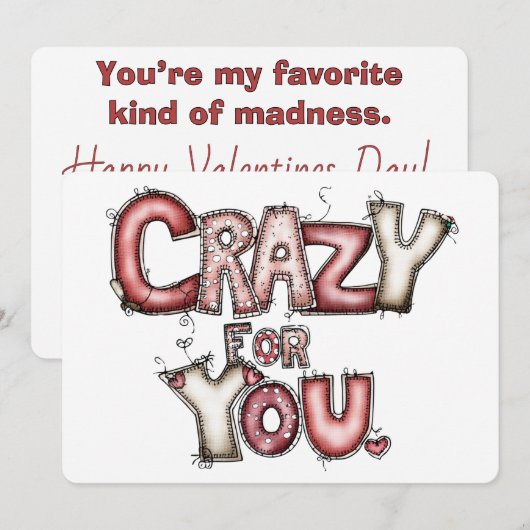 Crazy for You Valentine Card  シーズンカード (正面/裏面)