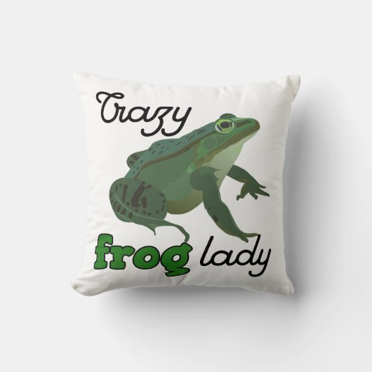 Crazy Frog Lady Frog lover gifts クッション (正面)