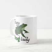 Crazy Frog Lady Frog lover gifts コーヒーマグカップ (正面左)