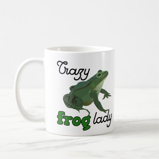 Crazy Frog Lady Frog lover gifts コーヒーマグカップ (左)