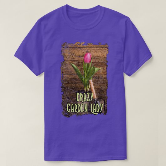 Crazy Garden Lady Vintage Design  Tシャツ (デザイン正面)