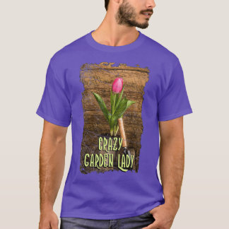 Crazy Garden Lady Vintage Design  Tシャツ