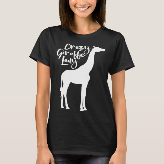 Crazy Giraffe Lady  Cute Giraffe Tシャツ (正面)