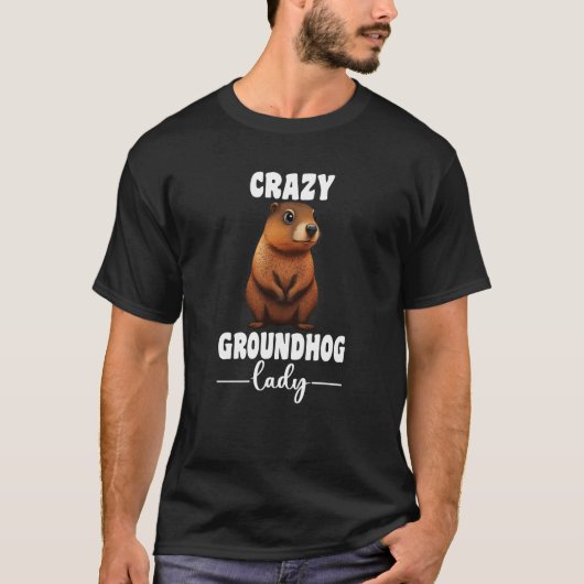 Crazy Groundhog Lady Happy Groundhog Day 2023 Girl Tシャツ (正面)