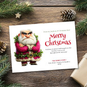 Crazy grumpy Santa editable custom holiday card シーズンカード