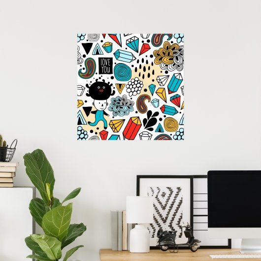 Crazy head ポスター (ホームオフィス)