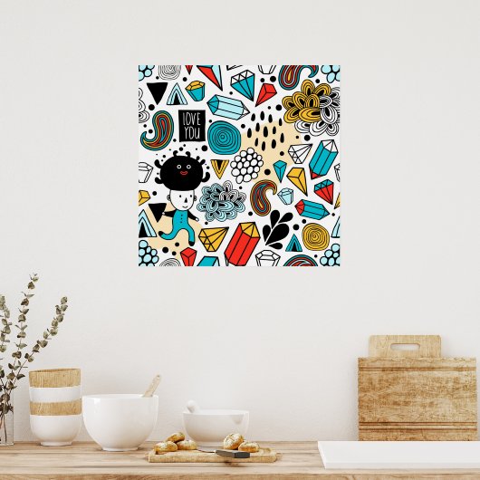 Crazy head ポスター (キッチン)