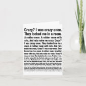 Crazy I Was Crazy Once Meme  カード (正面)