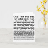 Crazy I Was Crazy Once Meme  カード (黄色い花)