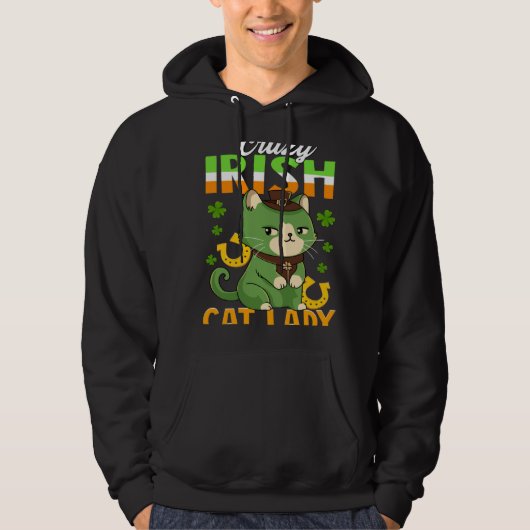 Crazy Irish Cat Lady  Saint Patrick s パーカ (正面)