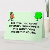 CRAZY IRISH COUSIN ST PATRICK'S DAY サンキューカード (正面)