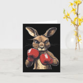 Crazy Kangaroo With Boxing Gloves For A Wild Punch カード (黄色い花)