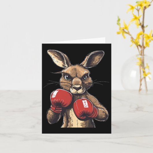 Crazy Kangaroo With Boxing Gloves For A Wild Punch カード (黄色い花)