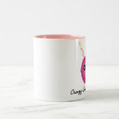 Crazy Knitting Lady ツートーンマグカップ (中央)