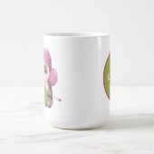  crazy knitting lady add text コーヒーマグカップ (中央)