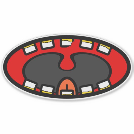 Crazy Laughing Mouth Cartoon シール (正面)