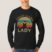 Crazy Llama Lady  Llama Wearing Sunglasses Farmer Tシャツ (正面)