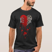 Crazy Love Hurt Broken Heart Pain Skeleton Bloody Tシャツ (正面)