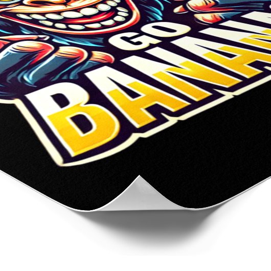 Crazy Monkey Go Bananas Sticker  ポスター (角)