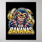Crazy Monkey Go Bananas Sticker  ポスター (正面)