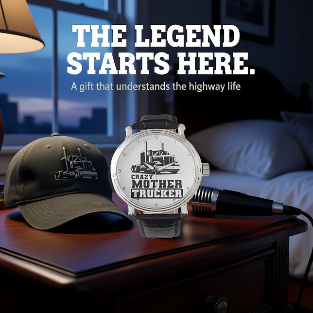 Crazy Mother Trucker: Black and White 腕時計 (クリエイターアップロード済み)