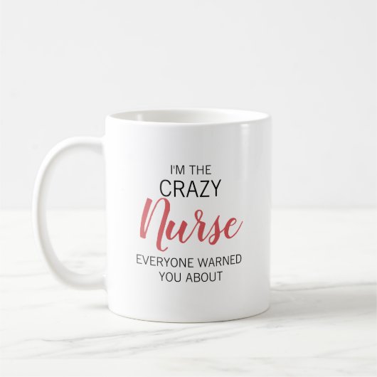 Crazy Nurse Personalized Name コーヒーマグカップ (左)