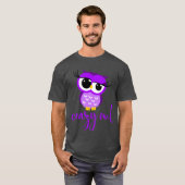 Crazy Owl Lady Cute Nocturnal Bird Predator Birds  Tシャツ (正面フル)