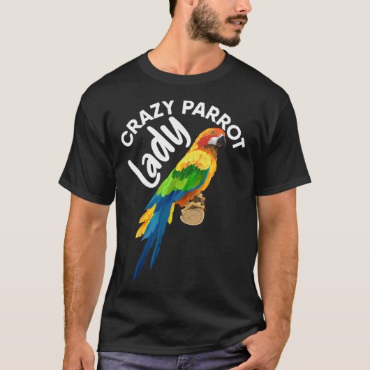 Crazy Parrot Lady Bird Tropical Summer Trip Vacati Tシャツ (正面)