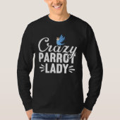 Crazy Parrot Lady Peach faced Blue Lovebird Tシャツ (正面)