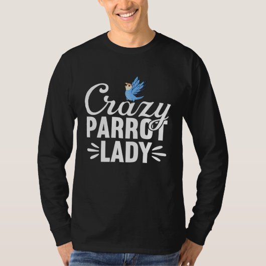 Crazy Parrot Lady Peach faced Blue Lovebird Tシャツ (正面)