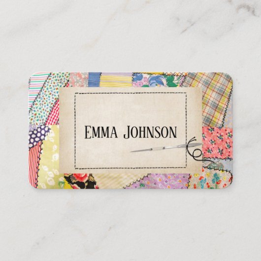 Crazy Patchwork Quilt Design 名刺 (正面)