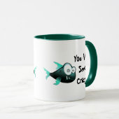 Crazy Piranha, Weird Funny Cartoon Fish Design マグカップ (正面右)