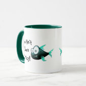 Crazy Piranha, Weird Funny Cartoon Fish Design マグカップ (正面左)