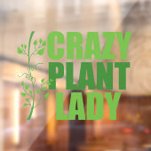  crazy plant lady キュートなグリーンボタニスト ウィンドウサイン (シート2)