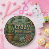 Crazy Plant Lady Cactus Succulent  ペーパープレート (パーティー)