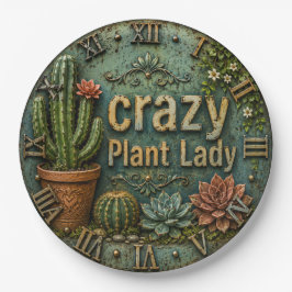 Crazy Plant Lady Cactus Succulent ペーパープレート