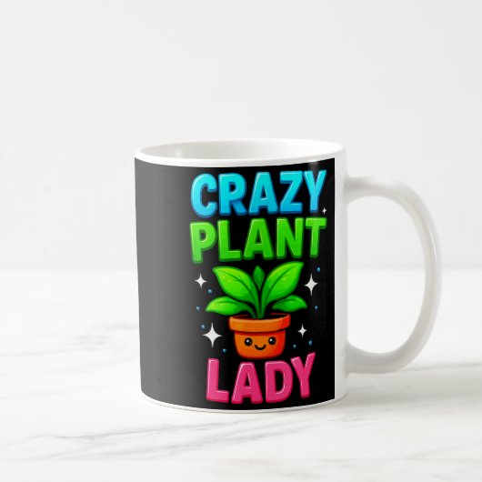 Crazy Plant Lady Gardening Funny Gardeners Men Wom コーヒーマグカップ (右)