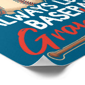 Crazy Proud Always Loud Baseball Illustration ポスター (角)