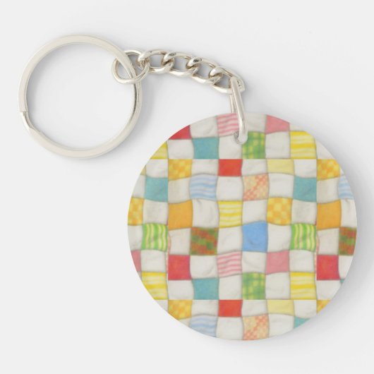 CRAZY QUILT 丸型アクリルキーホルダー キーホルダー (正面)
