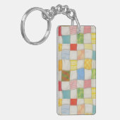 CRAZY QUILT 長方形アクリルキーチェーン キーホルダー (正面左)